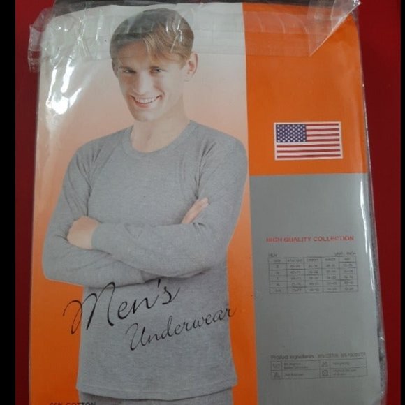 NEW Men's thermal set - Grey plaid -XL - Picture 2 of 3